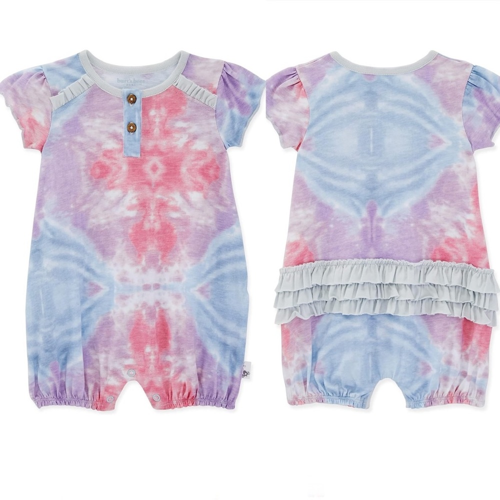 Burt's Bees Baby Baby Girls' Wild Tie Dye, Newborn Romper